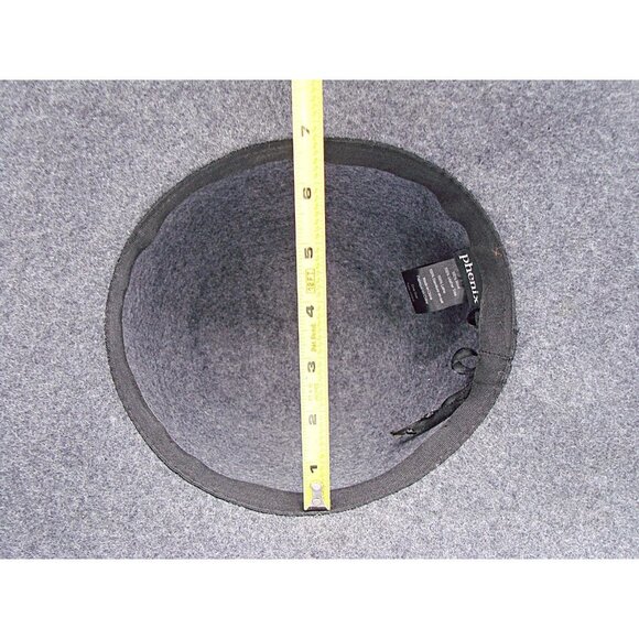 PHENIX Womens Wide Brim Floppy Hat Gray Wool Leather Trim One Size Event Church - Picture 12 of 12